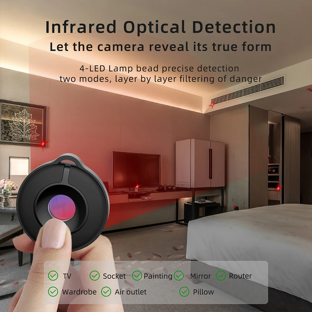 1PC Camera Detector Long Standy Infrared Optical Detection 5M Detection Distance Easy Remote Inspection Camera Nowhere To Hide