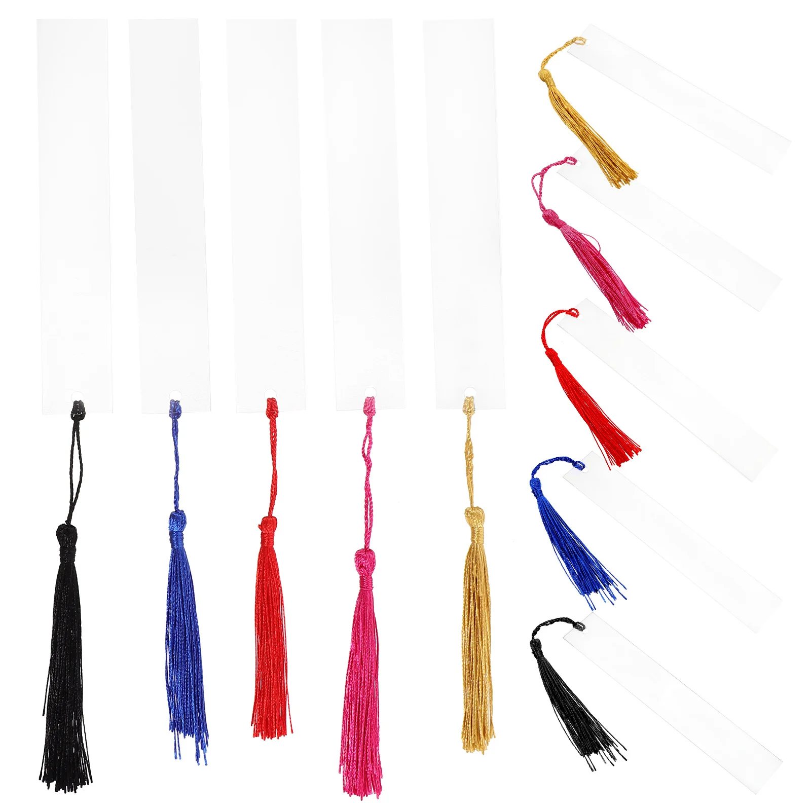 

1Set Acrylic Bookmarks Tassels Blank Delicate DIY Page Marker Reading Supplies Colorful Tassels Decoration Gift for Book Lovers