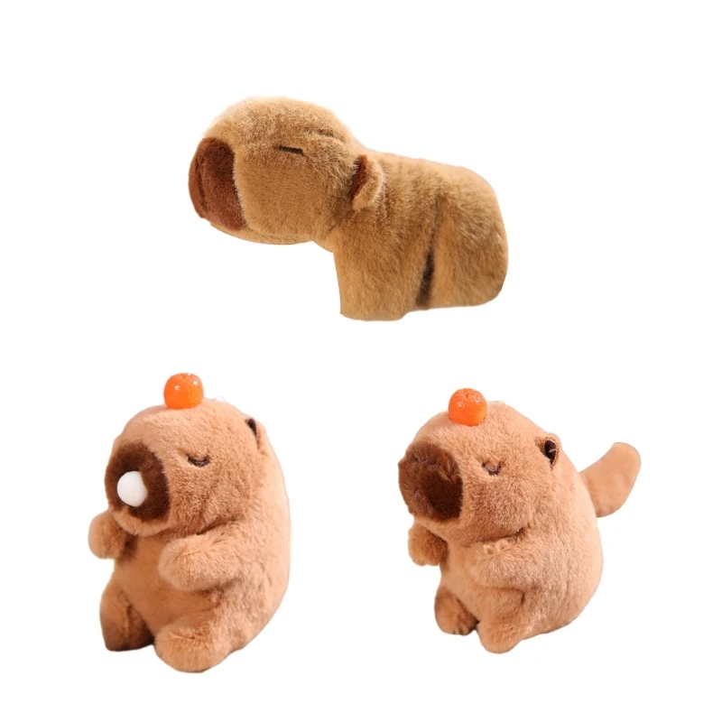 

F19F Lovely Capybara Cartoon Plush Key Pendant Stuffed Animal Backpack Hanging Decor