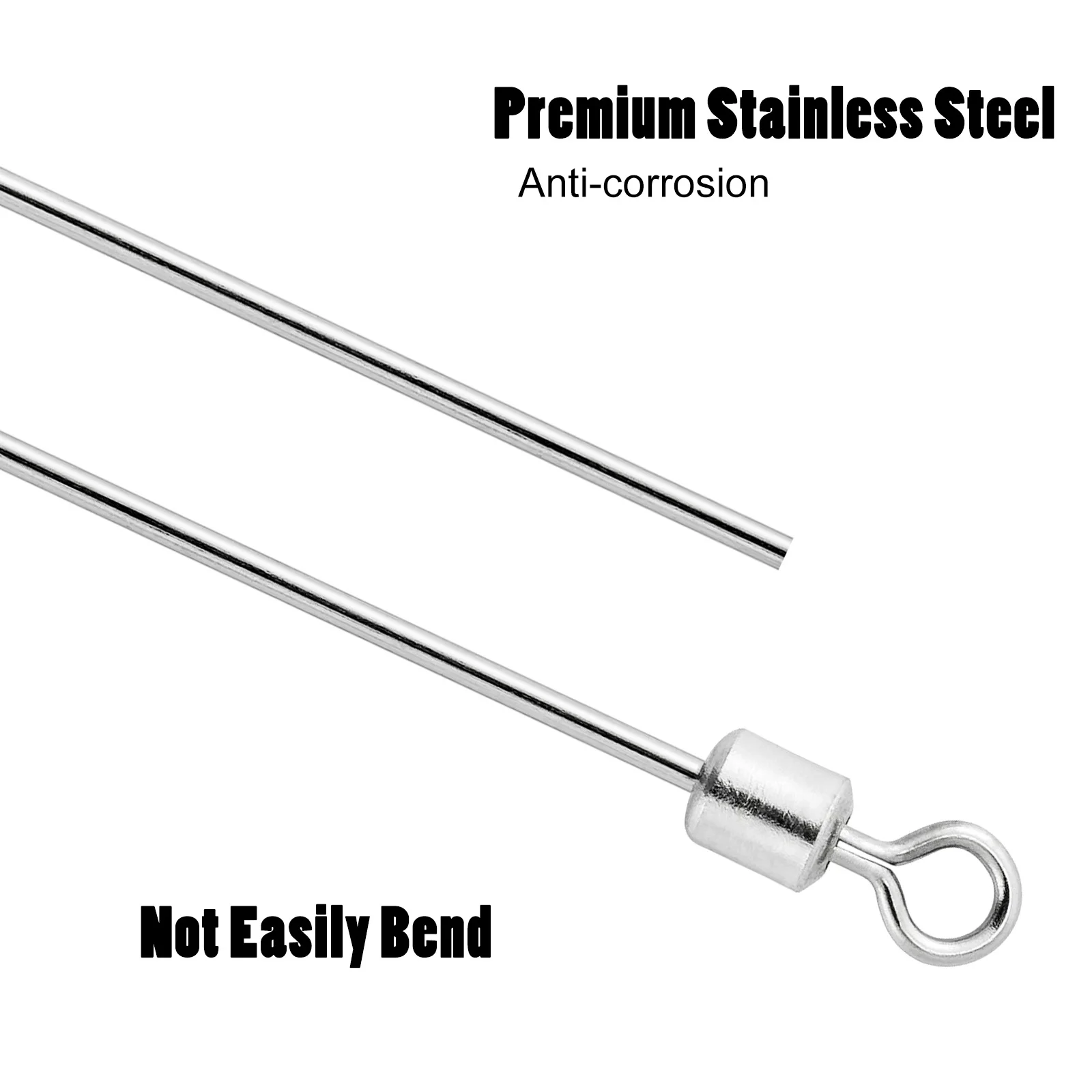Stainless Steel Fishing Wire Shaft,Lure Making Supplies for Inline Spinner Drop Shot Rig Punch Rig Tokyo Rig Spinnerbait