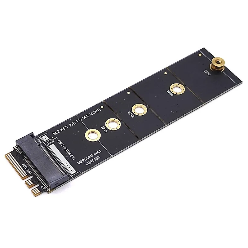 M2PNVME-N01 M.2 Key A/E To Key-M NVMe SSD Adapter Card PCIe 3.0 X1 Storage Converter Support 2230 2242 2260 2280