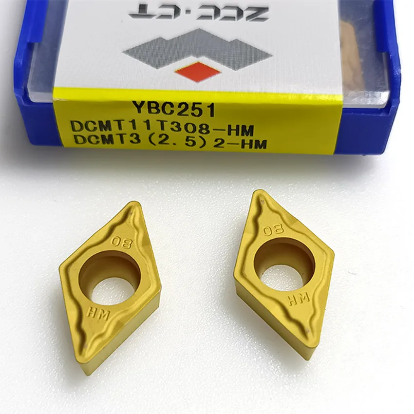 

DCMT11T308-HM YBC251 DCMT32.52 DCMT11T308 ZCC.CT CNC blade carbide inserts Turning inserts For Steel P10-P30 10pcs/box