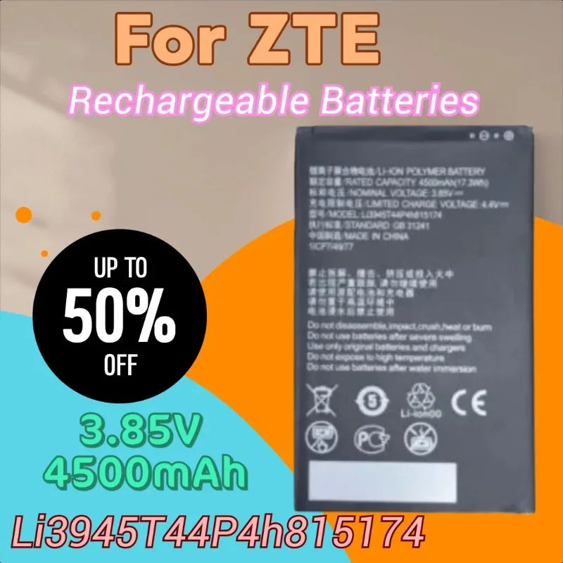 

High Quality New 3.85V 4500mAh Li3945T44P4h815174 for ZTE MU5001 MU5002 U30 Air WiFi6 5G WIFI Router Battery