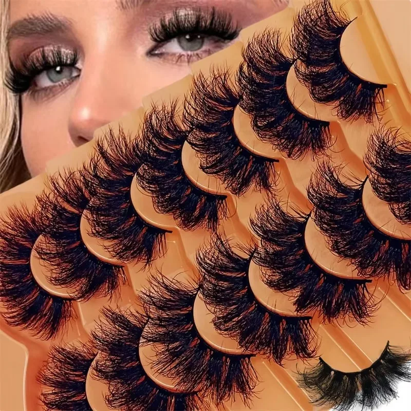 Budget Value 7 Pairs Multipack Dramatic Volume Faux Mink Lashes Fluffy Thick Long Long Lasting Strip Lash Starter Kit