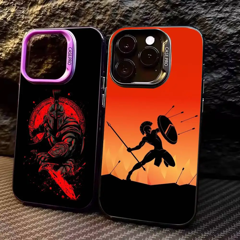 

W-WarriorS Cool SpartaS allover print Phone Case For iPhone17,16,15,14,13,12,11 Plus,Pro Max Colored Silver Plated Inside Cover