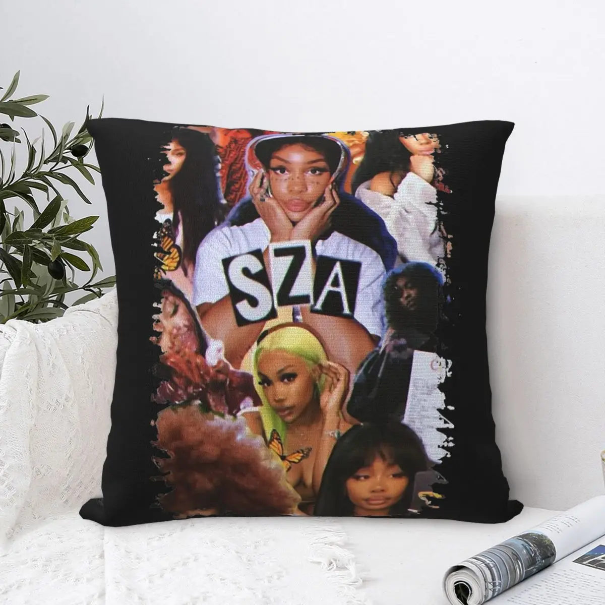

SZA Rapper Square Pillow Case Decorative Pillow 90s Music Customized Cushion Covers