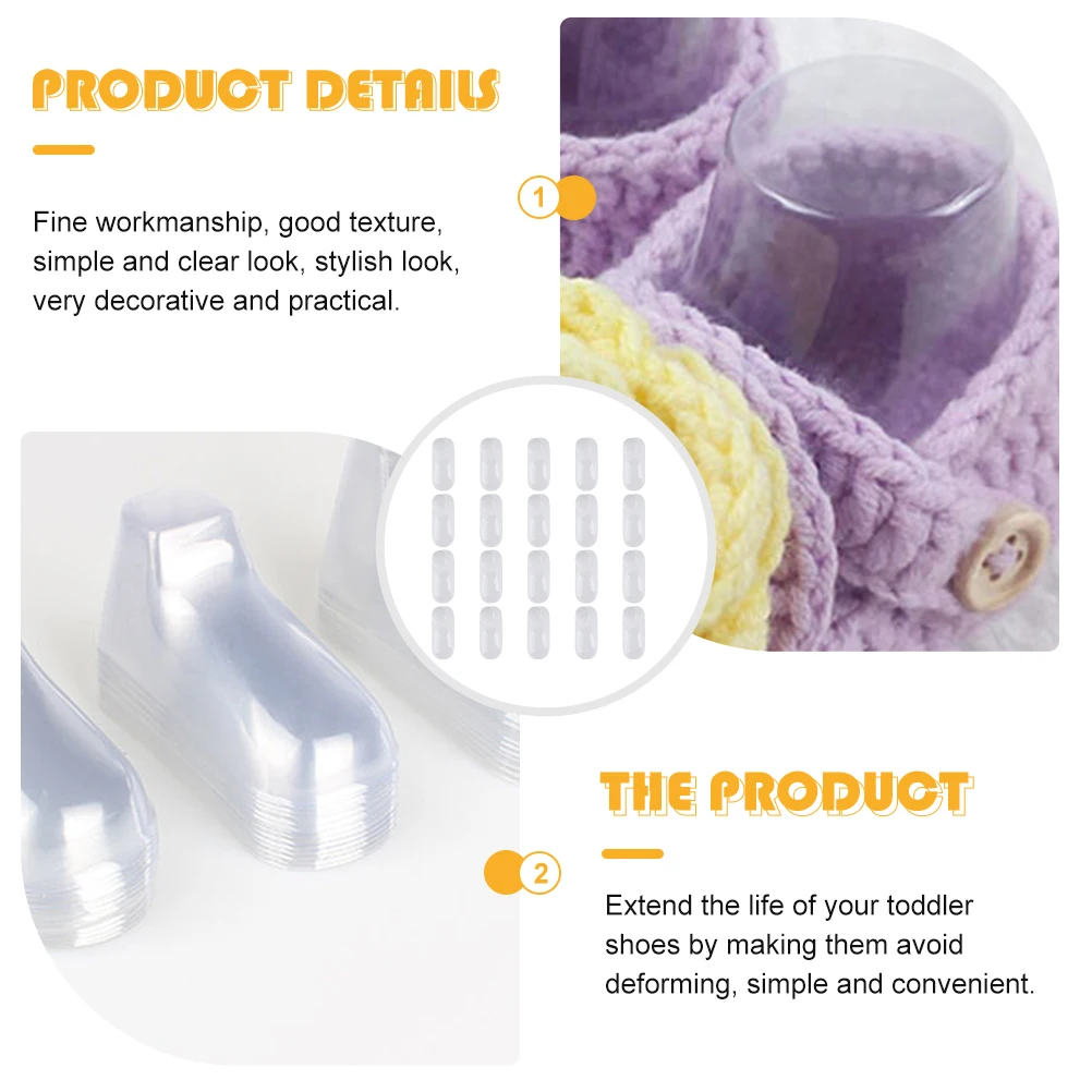 

20 Pairs Clear Plastic Baby Feet Shoe Support Mold Infant Shoes Rack Holder Toddler Display Stand Sturdy Practical