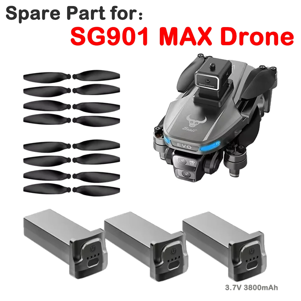 SG901 MAX Drone Spare Part  SG901MAX Battery Part 3.7V 3800mAh Battery / Propeller SG901 MAX Wing Blade Accessory