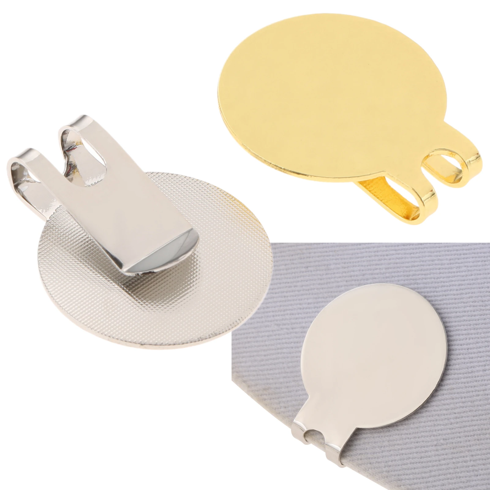 10pcs Silver/Gold 25mm Golf Hat Visor Clips Magnetic Metal Golfer Cap Clip Can Clip-on Belt & Pocket for Ball Marker Accessories