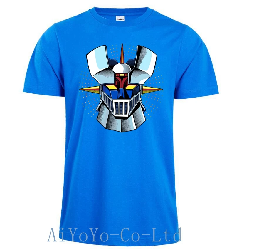 2023 Mazinger Z Anime TShirt For Men Old Manga Robot Movie T-Shirt Black Basic Tees Men\'s TShirt For Boys TShirts