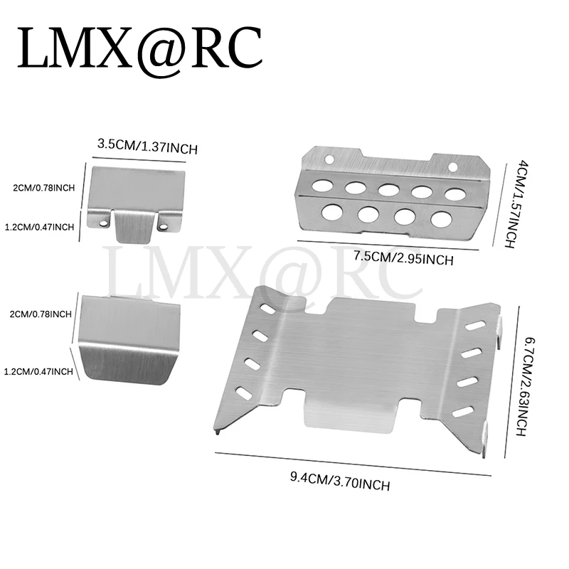 LMX RC Przedni i tylny ochraniacz podwozia ze stali nierdzewnej do RGT EX86020 86020 LC71 1/10 RC Car Upgrade Parts Akcesoria