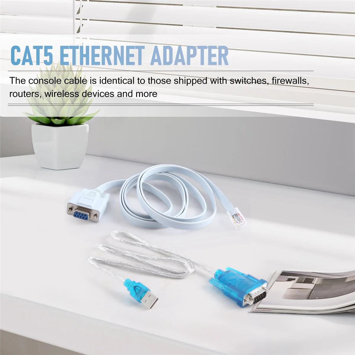 RJ45 สายเคเบิลเครือข่าย Serial Cable Rj45 to DB9 และ RS232 to USB (2 in 1) CAT5 Ethernet Adapter LAN คอนโซลสาย