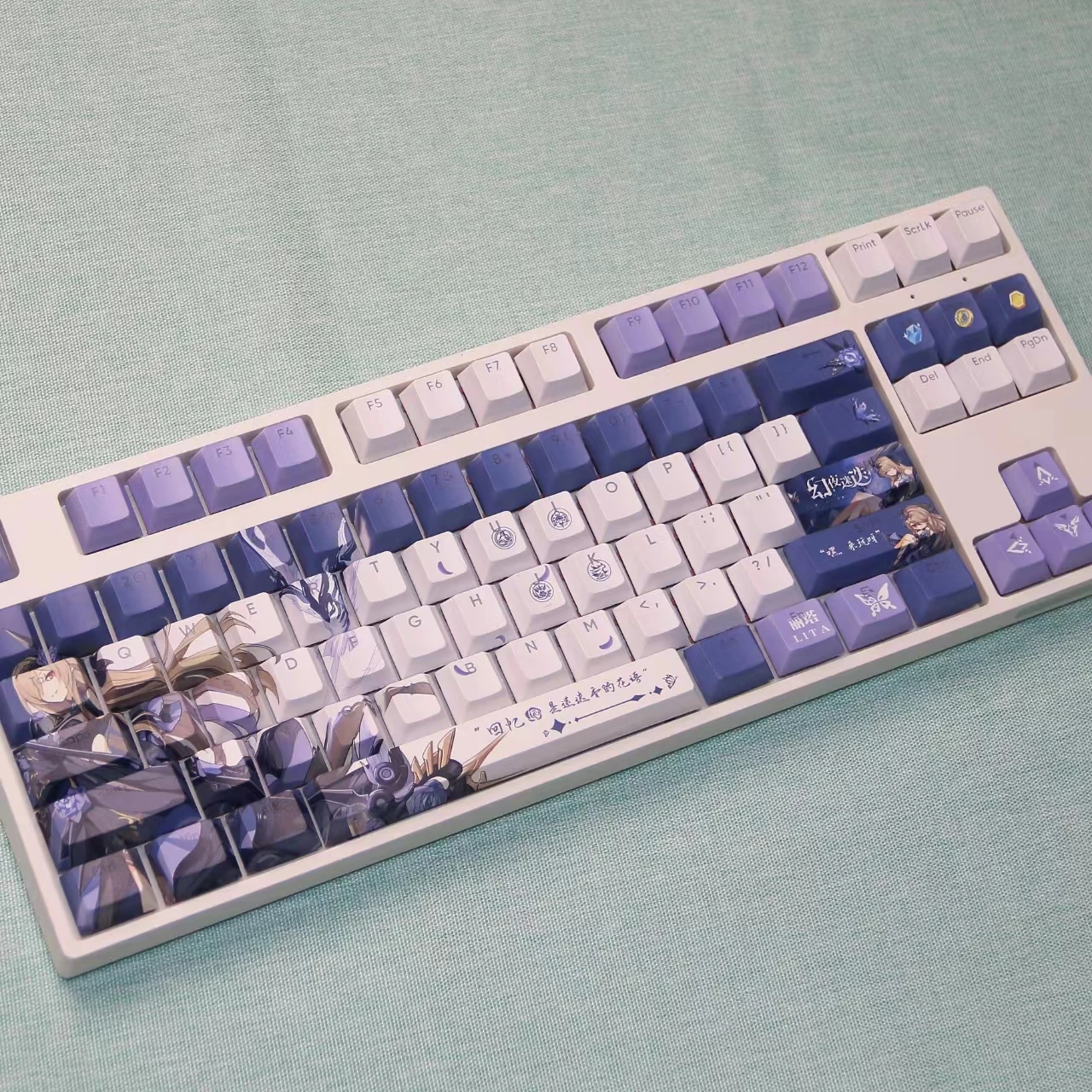 Rita Rossweisse Keycaps Transmisja światła RGB Termosublimacja PBT anime