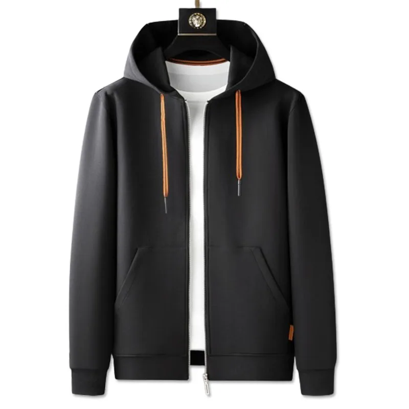 Italy luxury with a comfortable air layer fabric autumn men's sports leisure hooded cardigan hoodie coat