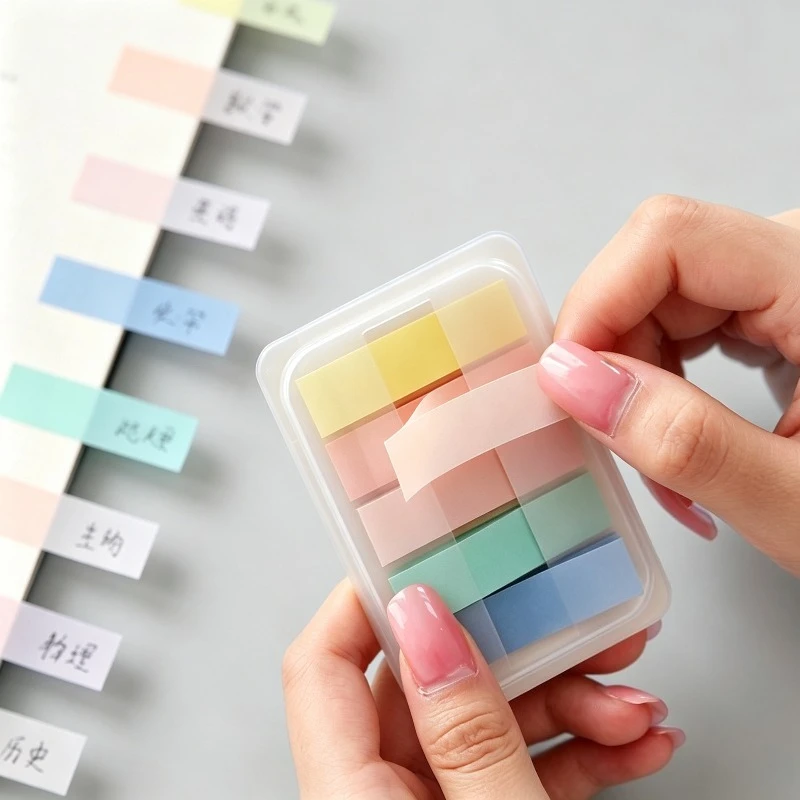Morandi Color Sticky Notes Aesthetic Ins Style Index Tabs Page Markers for Office School Students Memo Pad File Folder Labels