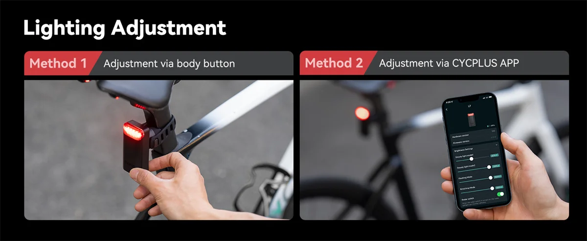Feu arrière de vélo rechargeable avec détection de freinage TRAHOO