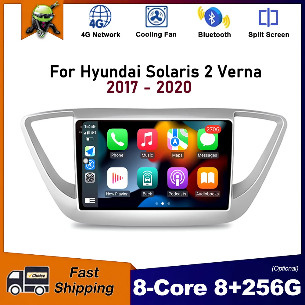 

9 inch Android OS Car Radio for Hyundai Solaris 2 Verna 2017 - 2020 Multimedia Stereo Player 4G GPS Navi Wireless Carplay WiFi