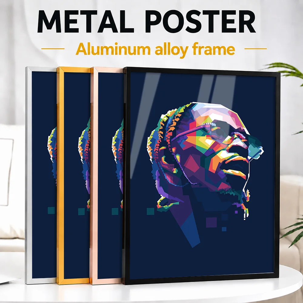 Rich Homie Quan Colorful Rapper Portrait Framed Metal Print Customized Hip Hop Tribute Wall Art Ideal For Music Fans In Home Bar