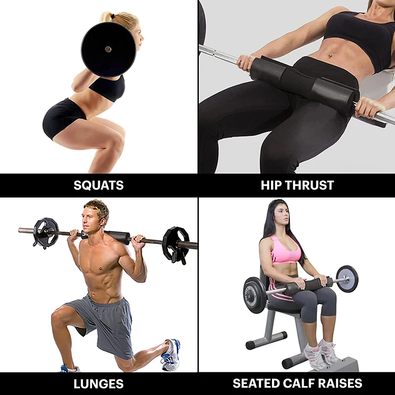 2026 Customized Gym Fitness Weightlifting protection Shoulder Barbell Squat Pad Black pink Foam Hip Thrusts Barbell Cushion Padp
