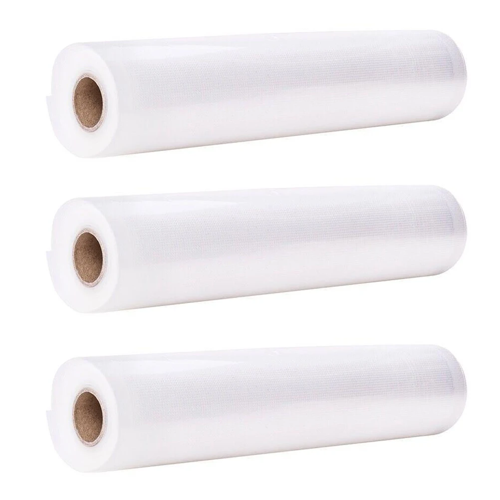 

3 Rolls Vacuum Compression Bags Food Grade Airtight Sealer Refrigerator Storage Saver High Temp Flexible Design