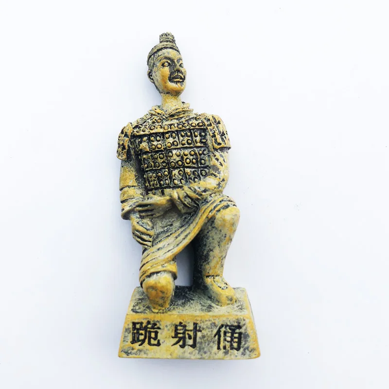 

Fridge magnet Chinese kneeling figurine gift message stickers Crafts travel souvenirs New resin refrigerator stickers