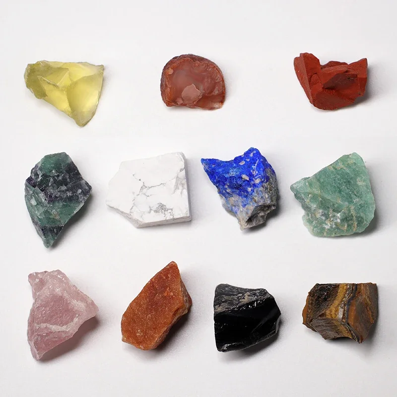 Natural Gravel Mineral Specimen Irregular Amethyst Healing Stone Multicolor Raw Quartz Crystal Home Decor Jewelry Accessory Gift
