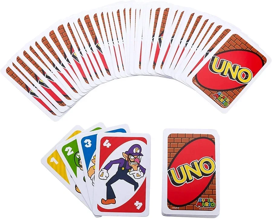 Super Mario Games Mario UNO Card Puzzle Game Family Funny Entertainment Board Game Poker Kids Toys Playing Cards birthday gifts