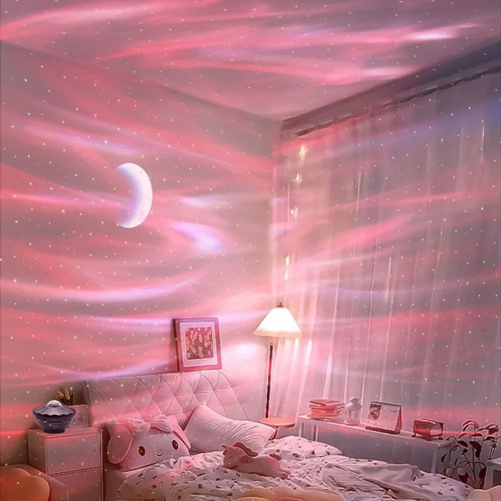 Aurora Star Projektor Nachtlicht, warme LED-Nachttischlampe für Raumdekoration, romantisches Geschenk für Weihnachten, Geburtstag, Valentinstag