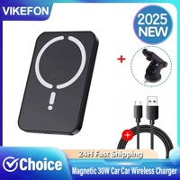 Magnetic 15W Car Wireless Charger Sucker Car Fast Charging For Magsafe iPhone 16-12 Pro Max Air Vent Phone Holder Stand