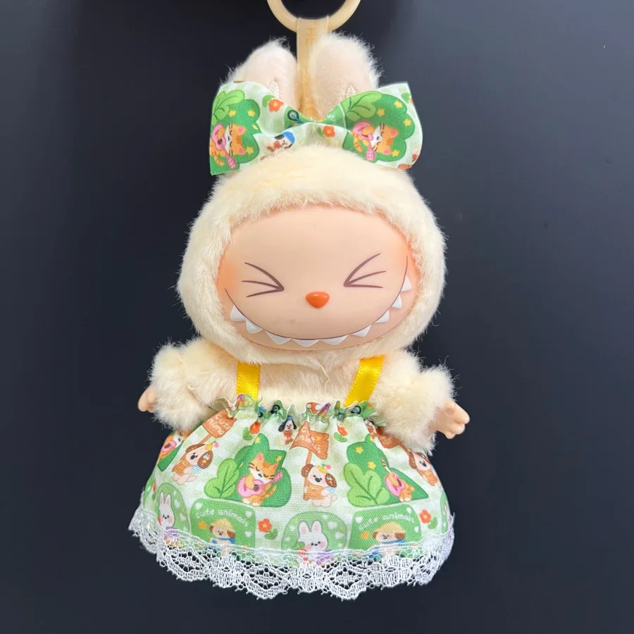 

17cm Labubu Macaron Style Colorful Dress Green Changeable Outfit for Vinyl Hanging Doll (Clothing Only)