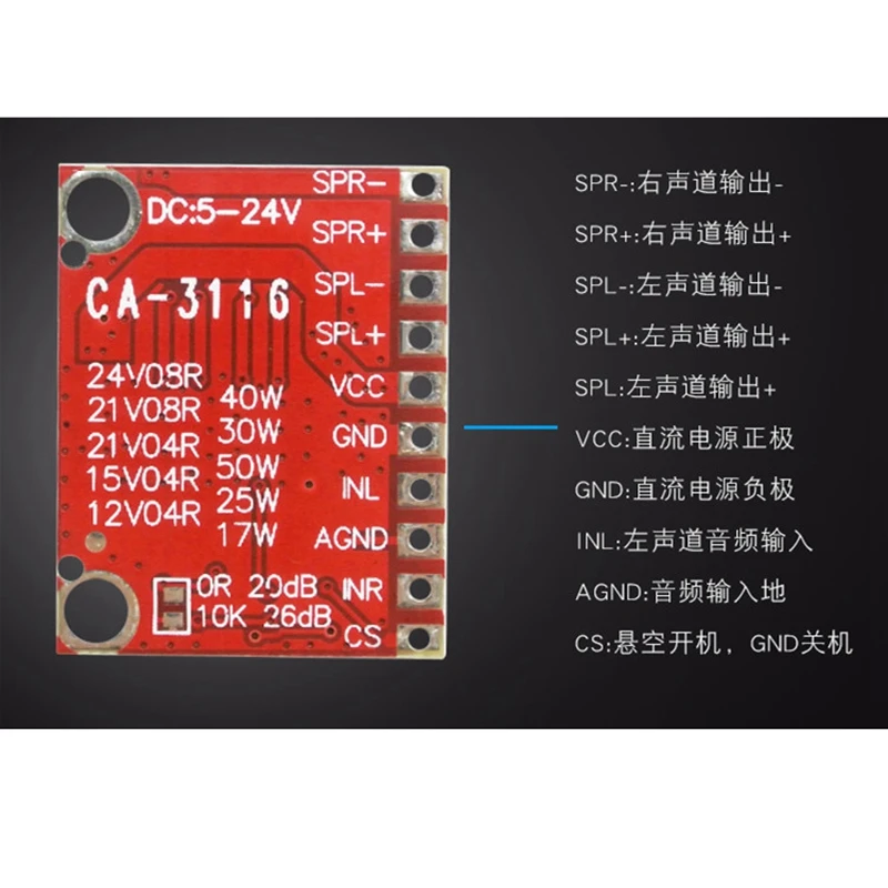 2 قطعة/الوحدة CA-3116 2X50W المزدوج الصوت مضخم رقمي مجلس 24 فولت 100 واط