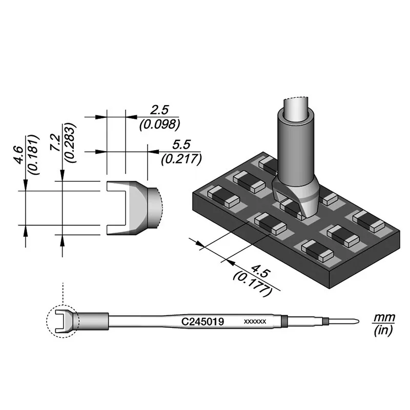 

JBC Universal Handle Dedicated C245 Series Chip Iron Head C245757