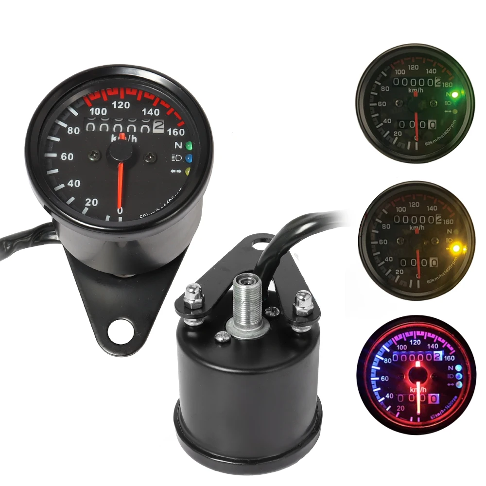 Universal Motorcycle Odometer Speedometer Gauge for Harley Bobber Chopper Cafe