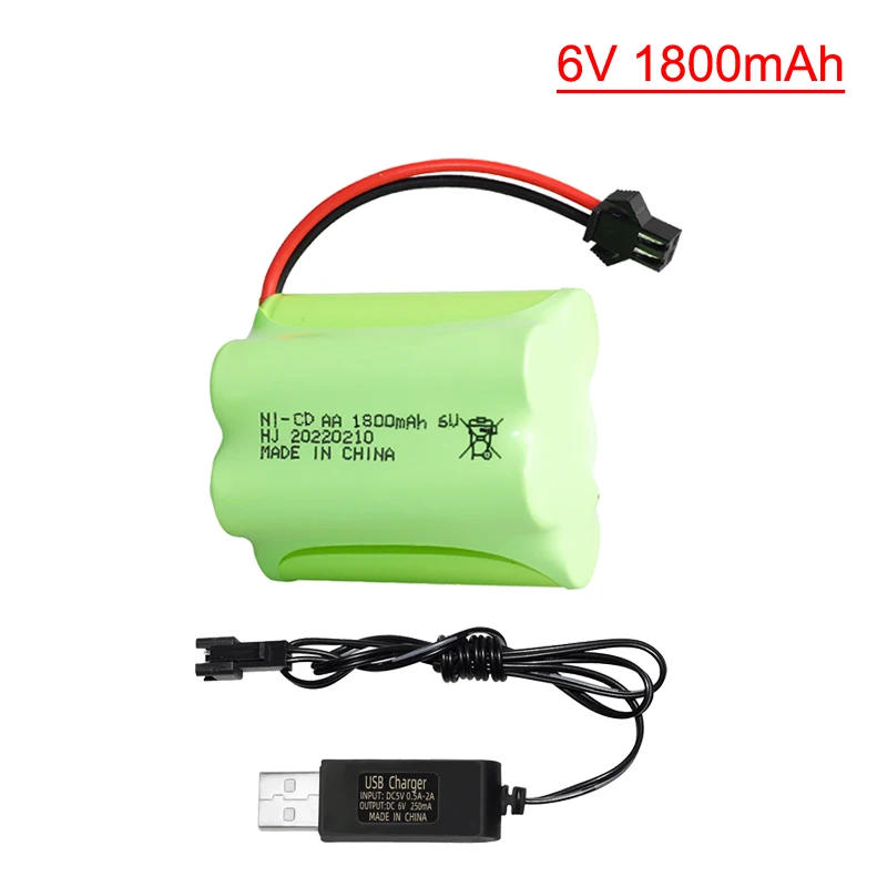 (SM Plug) Ni-CD 6v 1800mah Battery  For Remote control toys Cars Tanks Robots Boats Guns 5* AA 6v Rechargeable Battery Pack