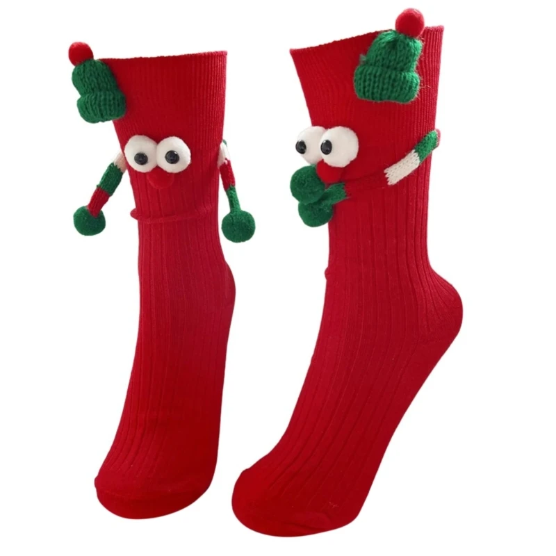 Unisex Novelty Cartoon Big Eyes Christmas Socks Adult Kids Funny Festival Stockings for Holiday Celebration Party Gift