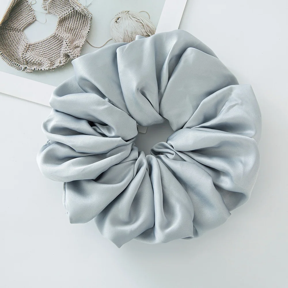 Große Satin-Scrunchies: Übergroße Jumbo-Haargummis für Muslimas, Volumen-Gebende Haarbänder mit Sorgfältiger Verarbeitung – Detail 7
