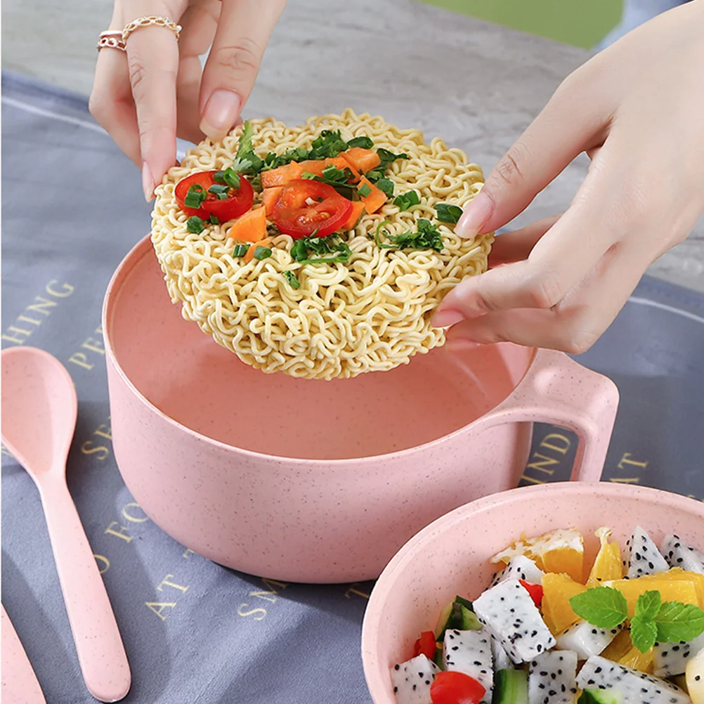 

1 комплект, миска из пшеничной соломы с крышкой, посуда, простая стильная миска для мгновенного десертного салата Bento, легкая