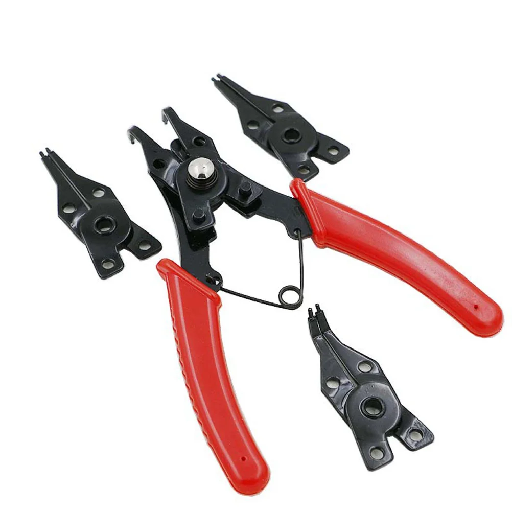 

4 in 1 Retaining Circlip Pliers Multifunctional Snap Ring Tool Internal External Ring Remover Hardened Steel Non Slip Grip