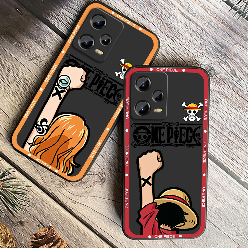 One P-Piece Cartoon Cool For Xiaomi Redmi Note 13 12R 12 12S Turbo 11 11T 11S 10 10S Pro Plus 5G Black Back Phone Case