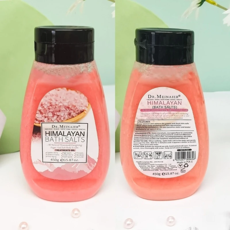 DRMEINAIER Fruit Sea Salt Body Scrub Skin Smooth Softens Cuticles Face Moisturizing Exfolianting Dead Skin Remover