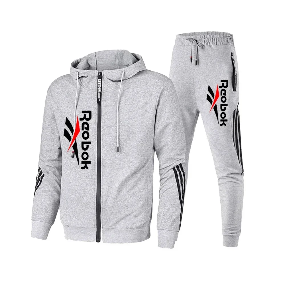 Men Jacket Tracksuit Casual Sports Suit Men\'s Set 2024 Autumn Winter Two Pieces Set Mens Sportswear Plus Pants Suit