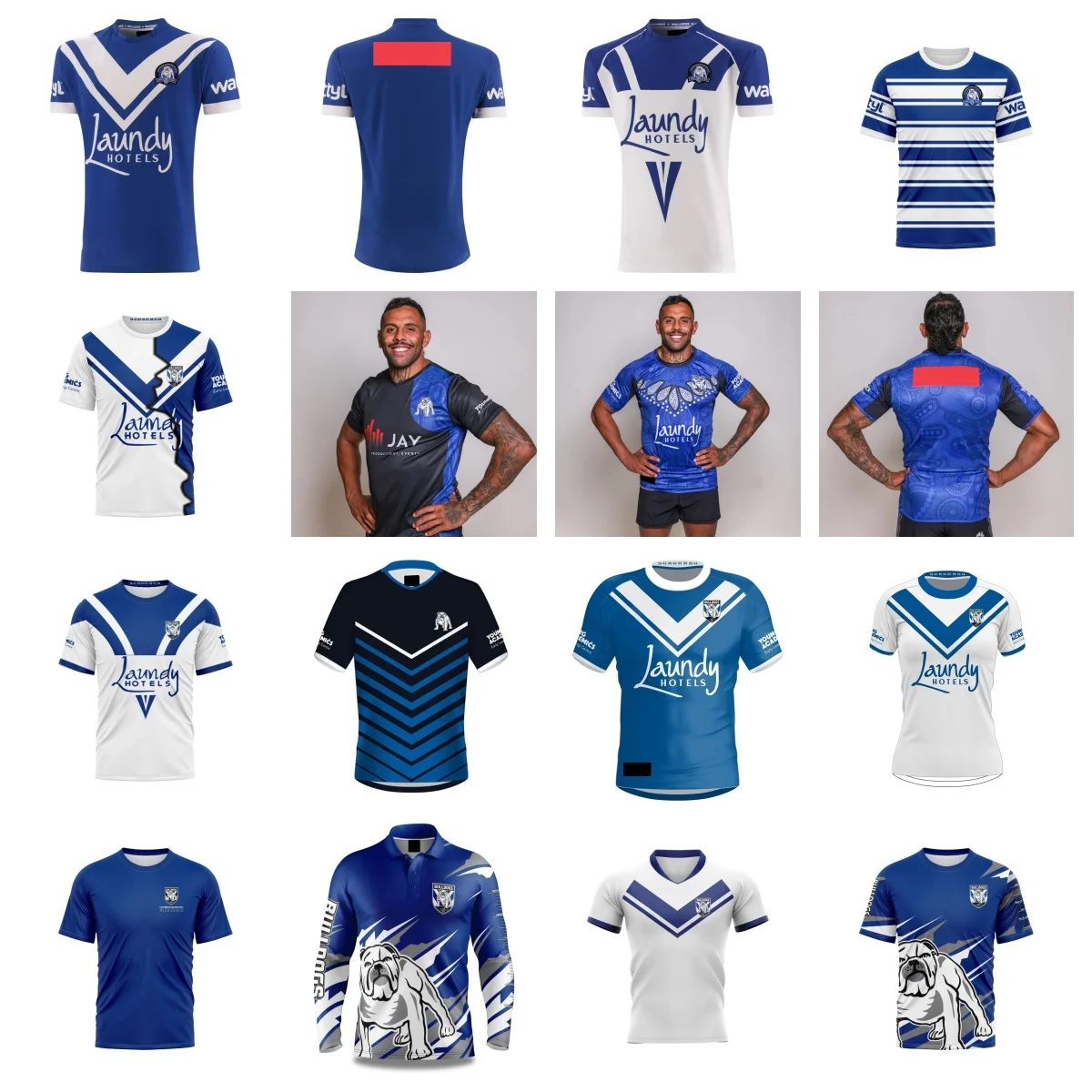 25 24 Bulldog Men's Home and Away/Youth Commemorative/Splicing/Legion/Indigenous/Training/Fishing/High Quality Rugby Uniform