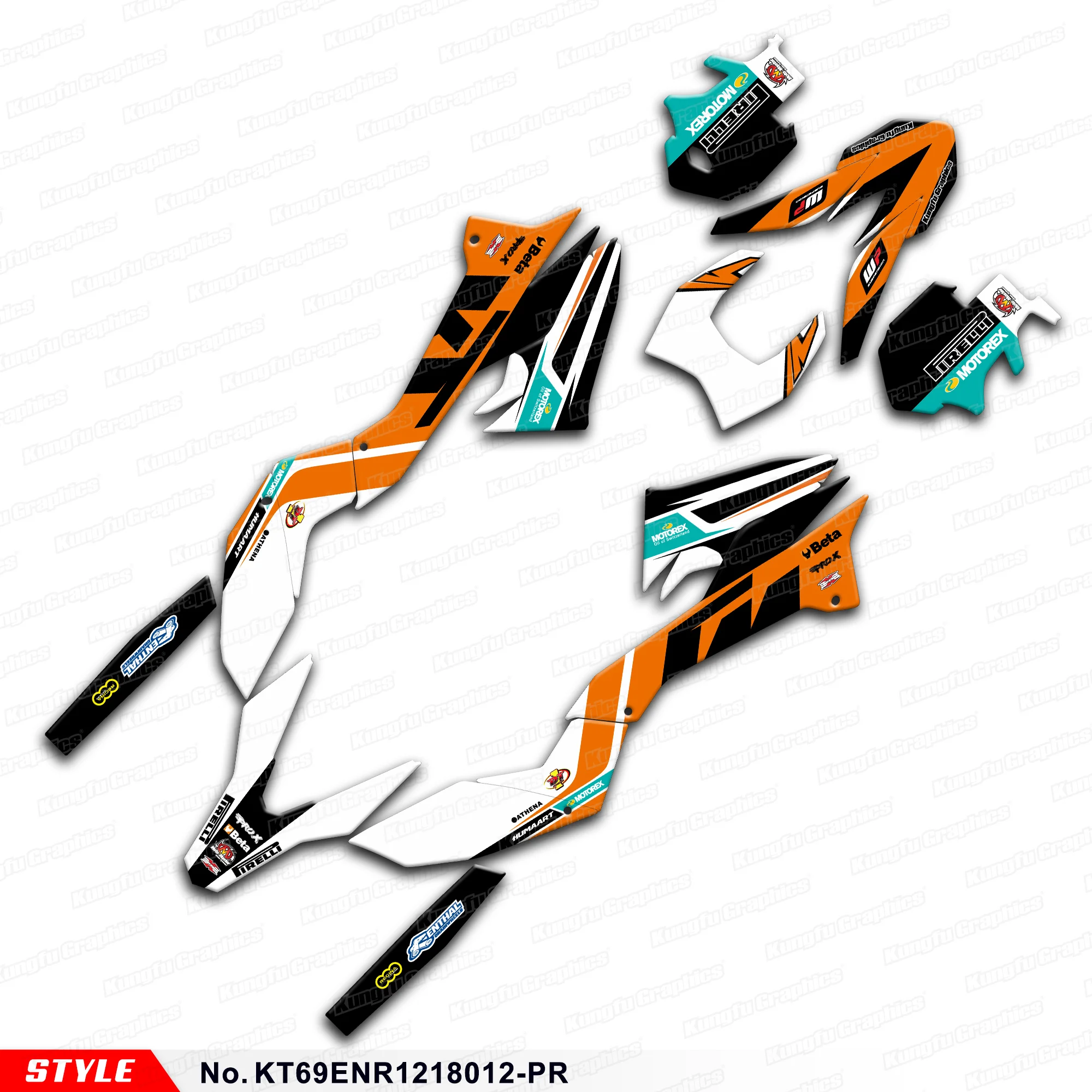 

Aftermarket Full Vinyl Graphics Sticker Kit for KTM 690 SMC-R Enduro R 2013 2014 2015 2016 2017 2018, Style No.KT69ENR1218012-PR