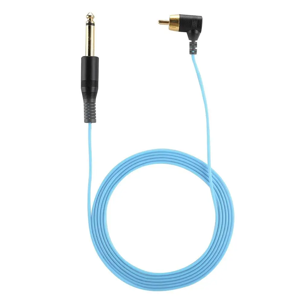 Cable de Clip de tatuaje RCA, conector de ángulo recto para fuente de alimentación de la máquina, suministros transpirables suaves