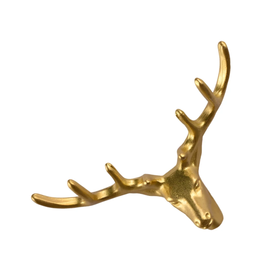 

Brass Deer Head Handle Drawer Door Knobs Cabinet Pulls Home Decoration Hardware Sturdy Material Easy Installation Versatile Use