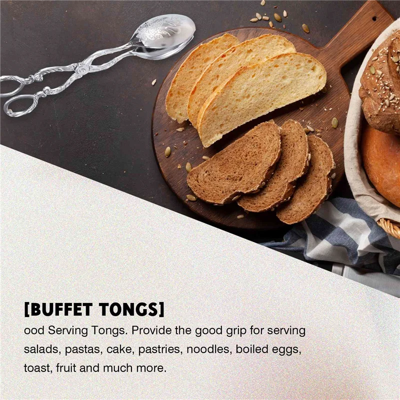 

A67M-Buffet Tongs Food Serving Tongs Salad Tongs Cake Tongs Bread Tongs Kitchen Food Tongs