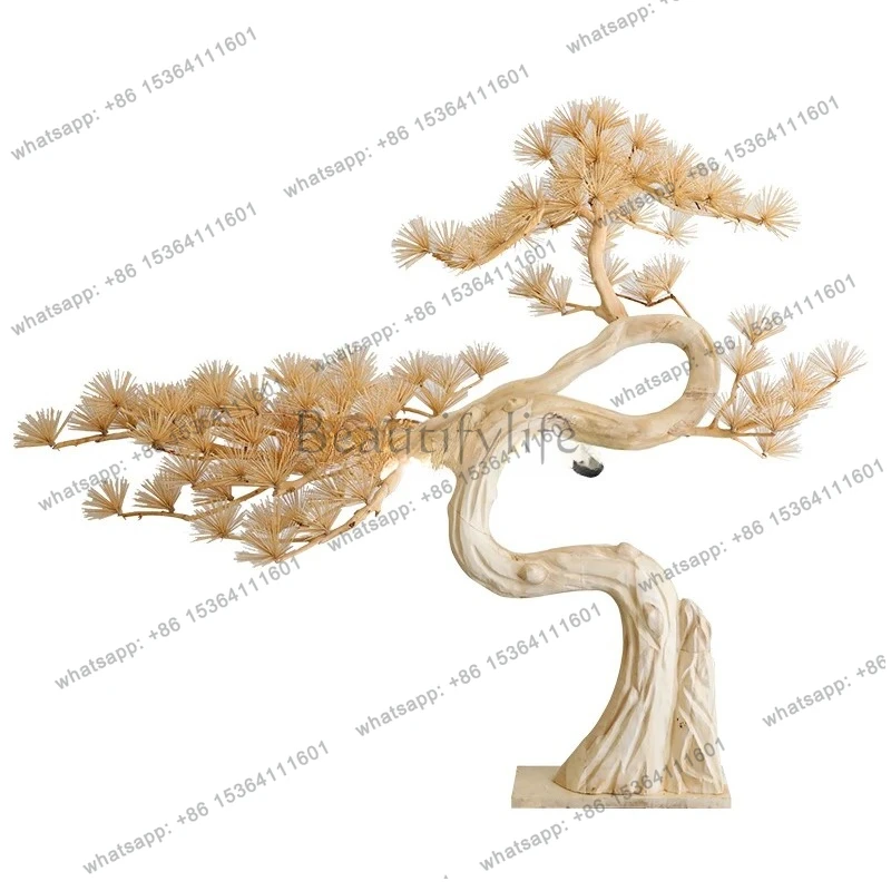 Hotel Lobby Welcome Pine Ornament Sales Office Aisle Large Floor Sculpture Crafts Decorative Art