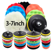 8Pcs 3-7inch Buffing Pad Set Thread Auto Car Repair Polishing Pad Kit for Car Polisher+Drill Adaptor Power Tools Accessories