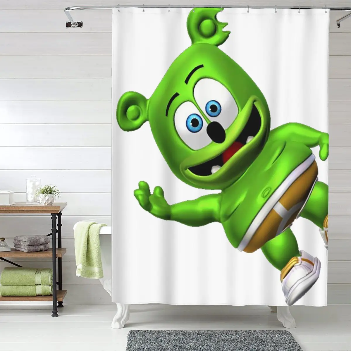 

Занавеска для душа Gummibar (Мишка Гамми) из полиэстера, водонепроницаемая, с крючками