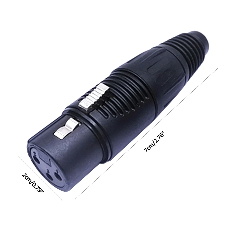 XLR 3 Pin Male/Female Audio Mic Microphone Connector Easy Installation XLR Plug Microphone Connector Jack